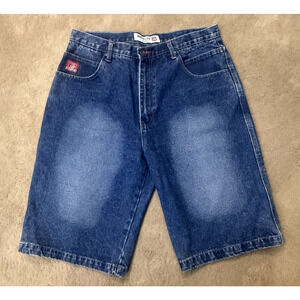 Vintage Brooklyn Xpress Shorts Mens Denim Jorts Faded Baggy JNCO Style 36x13